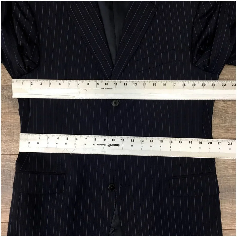 Lubiam 1911 Mens Two Piece‎ Suit Size 42L Jacket Blazer Pants Wool Casual Blue